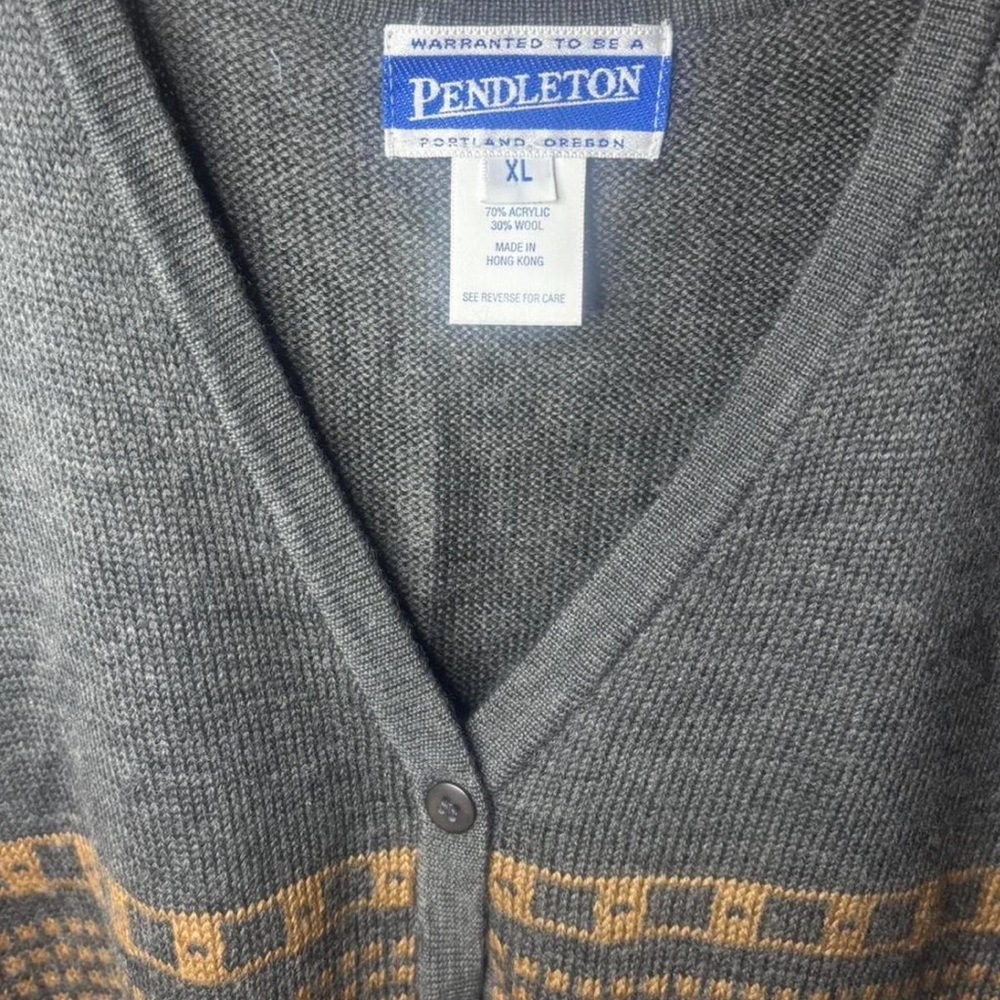 Pendleton Vintage Wool Blend Patterned Button Up … - image 2